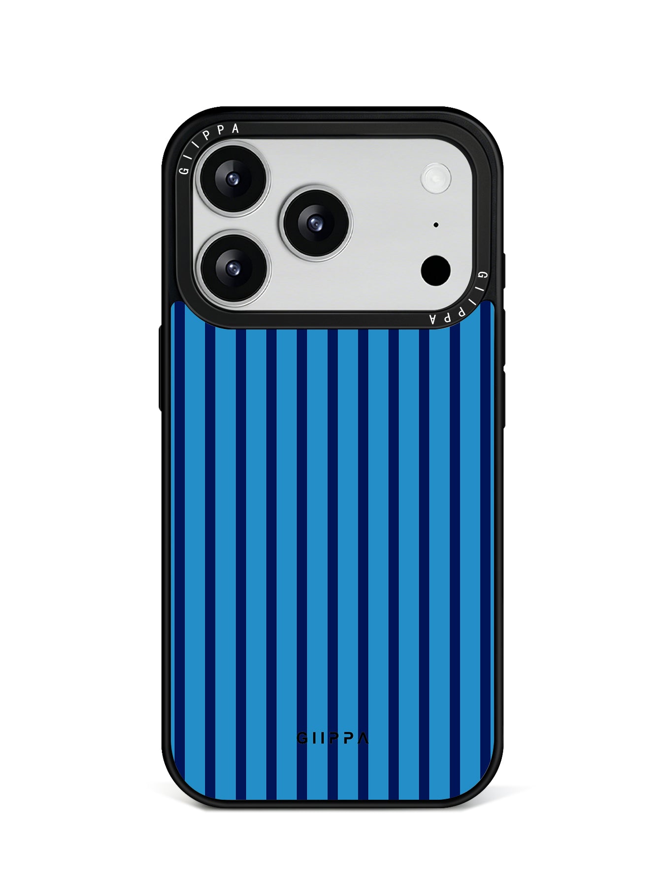 GIIPPA Matte Klein Blue Navy Thin Vertical Stripes Shockproof Phone Case For iPhone 11/11 Pro/11 Pro Max/12 Pro Max/13 Pro/13 Pro Max/14 Plus/14 Pro/14 Pro Max/15/15 Plus/15 Pro/15 Pro Max/16/16 Plus/16 Pro/16 Pro Max/16E/17/17 Air/17 Pro/17 Pro Max