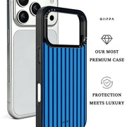 GIIPPA Matte Klein Blue Navy Thin Vertical Stripes Shockproof Phone Case For iPhone 11/11 Pro/11 Pro Max/12 Pro Max/13 Pro/13 Pro Max/14 Plus/14 Pro/14 Pro Max/15/15 Plus/15 Pro/15 Pro Max/16/16 Plus/16 Pro/16 Pro Max/16E/17/17 Air/17 Pro/17 Pro Max