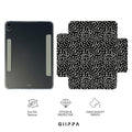 GIIPPA Magnetic Double Buckle iPad Case, Black White Irregular Dot Pattern Folio Cover, Shockproof Protective Case For All iPad Models