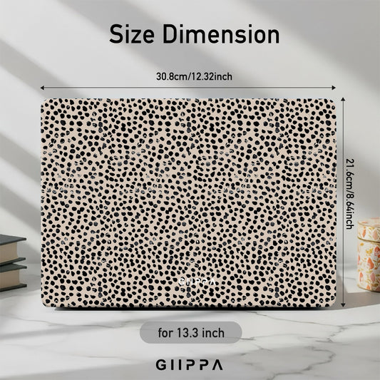 GIIPPA Beige & Black Dalmatian Spotted Laptop Case | Protective Cover Compatible with MacBook Air/Pro 13/14/15/16 Inch (2016-2026 Models)