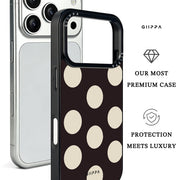 GIIPPA Matte Black Base Cream Big Polka Dot Shockproof Phone Case For iPhone 11/11 Pro/11 Pro Max/12 Pro Max/13 Pro/13 Pro Max/14 Plus/14 Pro/14 Pro Max/15/15 Plus/15 Pro/15 Pro Max/16/16 Plus/16 Pro/16 Pro Max/16E/17/17 Air/17 Pro/17 Pro Max