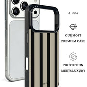 GIIPPA Matte Black Taupe Wide Vertical Stripes Shockproof Phone Case For iPhone 11/11 Pro/11 Pro Max/12 Pro Max/13 Pro/13 Pro Max/14 Plus/14 Pro/14 Pro Max/15/15 Plus/15 Pro/15 Pro Max/16/16 Plus/16 Pro/16 Pro Max/16E/17/17 Air/17 Pro/17 Pro Max