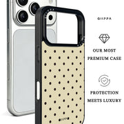GIIPPA Matte Cream Beige Dark Brown Small Polka Dot Shockproof Phone Case For iPhone 11/11 Pro/11 Pro Max/12 Pro Max/13 Pro/13 Pro Max/14 Plus/14 Pro/14 Pro Max/15/15 Plus/15 Pro/15 Pro Max/16/16 Plus/16 Pro/16 Pro Max/16E/17/17 Air/17 Pro/17 Pro Max