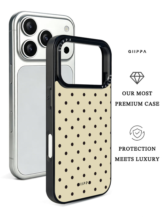 GIIPPA Matte Cream Beige Dark Brown Small Polka Dot Shockproof Phone Case For iPhone 11/11 Pro/11 Pro Max/12 Pro Max/13 Pro/13 Pro Max/14 Plus/14 Pro/14 Pro Max/15/15 Plus/15 Pro/15 Pro Max/16/16 Plus/16 Pro/16 Pro Max/16E/17/17 Air/17 Pro/17 Pro Max