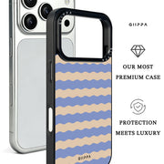 GIIPPA Soft Matte Blue Coffee Wavy Striped Protective Case For iPhone 11 12 13 14 15 16 17 Series Pro Max Plus 16E Air