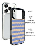 GIIPPA Soft Matte Blue Coffee Wavy Striped Protective Case For iPhone 11 12 13 14 15 16 17 Series Pro Max Plus 16E Air