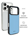 GIIPPA Matte Baby Blue Pale White Thin Vertical Stripes Shockproof Phone Case For iPhone 11/11 Pro/11 Pro Max/12 Pro Max/13 Pro/13 Pro Max/14 Plus/14 Pro/14 Pro Max/15/15 Plus/15 Pro/15 Pro Max/16/16 Plus/16 Pro/16 Pro Max/16E/17/17 Air/17 Pro/17 Pro Max