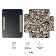 GIIPPA YARA FOLD Detachable Magnetic iPad Case Patterned Moments Velvet Date Dusty Mauve Burgundy Wide Velvet Tone Horizontal Stripe Dual Pull Buckle Split Magnetic Vintage Romantic Protective Shell For All iPad Models