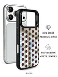 GIIPPA Patterned Moments Midnight Whisper Classic Even Dark Brown Polka Dot Mirror TPU Shockproof Phone Case Large Lens Guard For All iPhone 11–17 Series 16E 17 Air