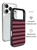 GIIPPA Matte Dusty Rose Burgundy Flat Horizontal Stripes Shockproof Phone Case For iPhone 11/11 Pro/11 Pro Max/12 Pro Max/13 Pro/13 Pro Max/14 Plus/14 Pro/14 Pro Max/15/15 Plus/15 Pro/15 Pro Max/16/16 Plus/16 Pro/16 Pro Max/16E/17/17 Air/17 Pro/17 Pro Max