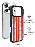 GIIPPA Patterned Moments Midnight Whisper Red Irregular Thick Vertical Stripe Mirror TPU Shockproof Phone Case Big Camera Frame For All iPhone 11–17 Series 16E 17 Air
