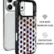GIIPPA Patterned Moments Midnight Whisper Deep Plum Uniform Large Polka Dot Mirror TPU Shockproof Phone Case Large Lens Frame Protective Cover For iPhone Full Series