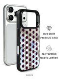 GIIPPA Patterned Moments Midnight Whisper Deep Plum Uniform Large Polka Dot Mirror TPU Shockproof Phone Case Large Lens Frame Protective Cover For iPhone Full Series