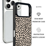 GIIPPA Minimalist Matte Beige Black Spot Leopard Protective Case For iPhone 11 12 13 14 15 16 17 Series Pro Max Plus 16E Air