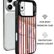 GIIPPA Patterned Moments Midnight Whisper Minimalist Thin Red Vertical Line Mirror TPU Shockproof Phone Case Large Camera Frame For iPhone 11–17 All Models
