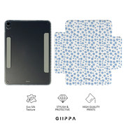 GIIPPA YARA FOLD Detachable Magnetic iPad Case Patterned Moments Sky Dream White Base Watercolor Irregular Mixed Size Light Blue Polka Dot Dual Pull Buckle Split Magnetic Pastel Protective Shell For All iPad Sizes