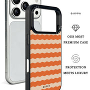 GIIPPA Matte Orange Cream Wavy Horizontal Stripes Shockproof Phone Case For iPhone 11/11 Pro/11 Pro Max/12 Pro Max/13 Pro/13 Pro Max/14 Plus/14 Pro/14 Pro Max/15/15 Plus/15 Pro/15 Pro Max/16/16 Plus/16 Pro/16 Pro Max/16E/17/17 Air/17 Pro/17 Pro Max