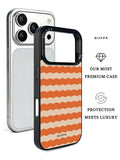 GIIPPA Matte Orange Cream Wavy Horizontal Stripes Shockproof Phone Case For iPhone 11/11 Pro/11 Pro Max/12 Pro Max/13 Pro/13 Pro Max/14 Plus/14 Pro/14 Pro Max/15/15 Plus/15 Pro/15 Pro Max/16/16 Plus/16 Pro/16 Pro Max/16E/17/17 Air/17 Pro/17 Pro Max