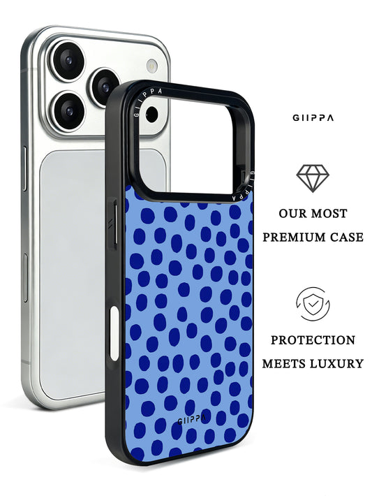 GIIPPA Matte Light Base Klein Blue Big Polka Dot Shockproof Phone Case For iPhone 11/11 Pro/11 Pro Max/12 Pro Max/13 Pro/13 Pro Max/14 Plus/14 Pro/14 Pro Max/15/15 Plus/15 Pro/15 Pro Max/16/16 Plus/16 Pro/16 Pro Max/16E/17/17 Air/17 Pro/17 Pro Max