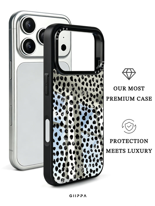 GIIPPA Patterned Moments Midnight Whisper Burgundy Silver Wide Horizontal Stripe Mirror TPU Shockproof Phone Case Large Lens Frame Cover For iPhone Full Series