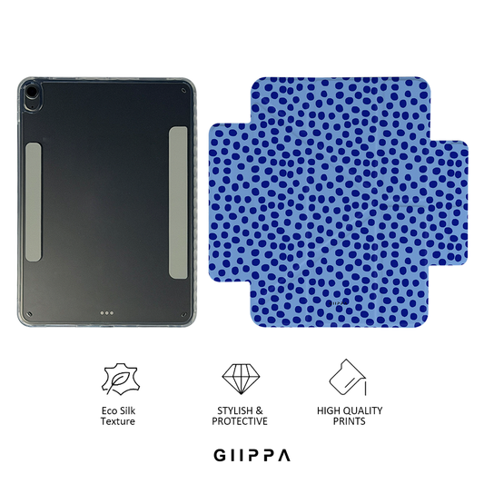 GIIPPA YARA FOLD Detachable Magnetic iPad Case Patterned Moments Blue Cheer Soft Pale Navy Irregular Polka Dot Dual Buckle Split Protective Shell For All iPad Generations