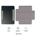 GIIPPA YARA FOLD Detachable Magnetic iPad Case Patterned Moments Café Wander Cream Base Navy Scalloped Edge Wavy Horizontal Stripe Dual Pull Buckle Split Magnetic French Café Neutral Protective Shell For All iPad Models