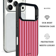 GIIPPA Matte Pink Burgundy Thin Vertical Stripes Shockproof Phone Case For iPhone 11/11 Pro/11 Pro Max/12 Pro Max/13 Pro/13 Pro Max/14 Plus/14 Pro/14 Pro Max/15/15 Plus/15 Pro/15 Pro Max/16/16 Plus/16 Pro/16 Pro Max/16E/17/17 Air/17 Pro/17 Pro Max