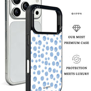 GIIPPA Fresh Matte Watercolor Blue Polka Dot Protective Case For iPhone 11 12 13 14 15 16 17 Series Pro Max Plus 16E Air