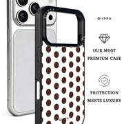 GIIPPA Matte White Chocolate Big Polka Dot Shockproof Phone Case For iPhone 11/11 Pro/11 Pro Max/12 Pro Max/13 Pro/13 Pro Max/14 Plus/14 Pro/14 Pro Max/15/15 Plus/15 Pro/15 Pro Max/16/16 Plus/16 Pro/16 Pro Max/16E/17/17 Air/17 Pro/17 Pro Max