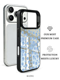 GIIPPA Patterned Moments Midnight Whisper Fresh Light Blue Watercolor Hand-Drawn Irregular Polka Dot Mirror TPU Shockproof Phone Case Large Camera Frame For iPhone 11–17 All Models