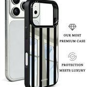 GIIPPA Patterned Moments Midnight Whisper Wide Black Vertical Stripe Mirror TPU Phone Case Anti-Drop Big Camera Frame Cover For All iPhone 11 To 17 Series