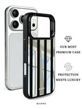 GIIPPA Patterned Moments Midnight Whisper Wide Black Vertical Stripe Mirror TPU Phone Case Anti-Drop Big Camera Frame Cover For All iPhone 11 To 17 Series