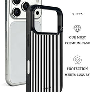 GIIPPA Matte Classic Black White Thin Vertical Stripes Shockproof Phone Case For iPhone 11/11 Pro/11 Pro Max/12 Pro Max/13 Pro/13 Pro Max/14 Plus/14 Pro/14 Pro Max/15/15 Plus/15 Pro/15 Pro Max/16/16 Plus/16 Pro/16 Pro Max/16E/17/17 Air/17 Pro/17 Pro Max
