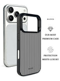 GIIPPA Matte Classic Black White Thin Vertical Stripes Shockproof Phone Case For iPhone 11/11 Pro/11 Pro Max/12 Pro Max/13 Pro/13 Pro Max/14 Plus/14 Pro/14 Pro Max/15/15 Plus/15 Pro/15 Pro Max/16/16 Plus/16 Pro/16 Pro Max/16E/17/17 Air/17 Pro/17 Pro Max
