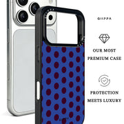 GIIPPA Matte Klein Blue Burgundy Big Polka Dot Shockproof Phone Case For iPhone 11/11 Pro/11 Pro Max/12 Pro Max/13 Pro/13 Pro Max/14 Plus/14 Pro/14 Pro Max/15/15 Plus/15 Pro/15 Pro Max/16/16 Plus/16 Pro/16 Pro Max/16E/17/17 Air/17 Pro/17 Pro Max