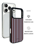 GIIPPA Matte Dark Brown Dusty Blue Wide Vertical Stripes Shockproof Phone Case For iPhone 11/11 Pro/11 Pro Max/12 Pro Max/13 Pro/13 Pro Max/14 Plus/14 Pro/14 Pro Max/15/15 Plus/15 Pro/15 Pro Max/16/16 Plus/16 Pro/16 Pro Max/16E/17/17 Air/17 Pro/17 Pro Max