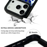 GIIPPA Patterned Moments Midnight Whisper Bright Blue Hand Drawn Irregular Dot Mirror TPU Shockproof Phone Case Large Lens Cover For iPhone 11 12 13 14 15 16 17 All Series 16E 17 Air