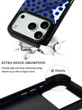 GIIPPA Patterned Moments Midnight Whisper Bright Blue Hand Drawn Irregular Dot Mirror TPU Shockproof Phone Case Large Lens Cover For iPhone 11 12 13 14 15 16 17 All Series 16E 17 Air