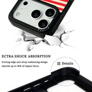 GIIPPA Matte Red Cream Horizontal Stripes Shockproof Phone Case For iPhone 11/11 Pro/11 Pro Max/12 Pro Max/13 Pro/13 Pro Max/14 Plus/14 Pro/14 Pro Max/15/15 Plus/15 Pro/15 Pro Max/16/16 Plus/16 Pro/16 Pro Max/16E/17/17 Air/17 Pro/17 Pro Max