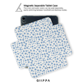 GIIPPA YARA FOLD Detachable Magnetic iPad Case Patterned Moments Sky Dream White Base Watercolor Irregular Mixed Size Light Blue Polka Dot Dual Pull Buckle Split Magnetic Pastel Protective Shell For All iPad Sizes