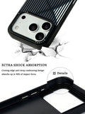 GIIPPA Patterned Moments Midnight Whisper Cool Minimalist Thin Black Vertical Stripe Mirror TPU Shockproof Phone Case Large Lens Frame Fit iPhone 11 To 17 All Series