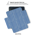 GIIPPA YARA FOLD Detachable Magnetic iPad Case Patterned Moments Coastal Breeze Retro Nautical White Royal Blue Thick Vertical Stripe Dual Buckle Split Magnetic Summer Protective Cover For All iPad Mini Air Pro