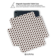 GIIPPA YARA FOLD Detachable Magnetic iPad Case Patterned Moments Afternoon Warmth Retro Cream Chocolate Polka Dot Dual Pull Buckle Split Protective Cover For All iPad Mini Air Pro Models