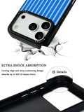 GIIPPA Trendy Matte Two-Tone Blue Thin Vertical Striped Protective Case For iPhone 11 12 13 14 15 16 17 Series Pro Max Plus 16E Air