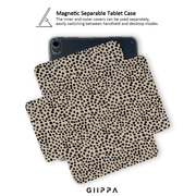 GIIPPA YARA FOLD Detachable Magnetic iPad Case Patterned Moments Velvet Date Dusty Mauve Burgundy Wide Velvet Tone Horizontal Stripe Dual Pull Buckle Split Magnetic Vintage Romantic Protective Shell For All iPad Models