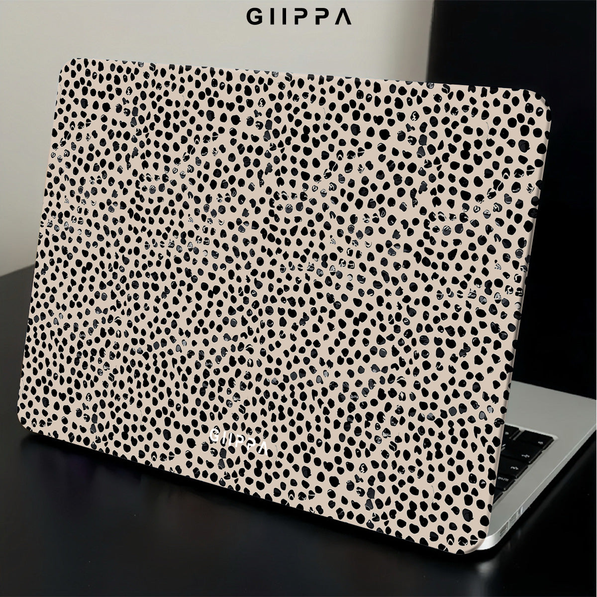 GIIPPA Beige & Black Dalmatian Spotted Laptop Case | Protective Cover Compatible with MacBook Air/Pro 13/14/15/16 Inch (2016-2026 Models)