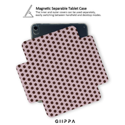 GIIPPA YARA FOLD Detachable Magnetic iPad Case Patterned Moments Blush Spark Nude Pink Base Chocolate Large Polka Dot Dual Buckle Split Magnetic Cover For All iPad Mini Air Pro