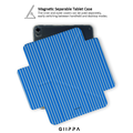 GIIPPA YARA FOLD Detachable Magnetic iPad Case Patterned Moments Latte Hug Dual Bright Sky Light Blue Thin Vertical Stripe Dual Pull Buckle Split Magnetic Fresh Casual Student Protective Shell For All iPad Sizes