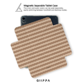 GIIPPA YARA FOLD Detachable Magnetic iPad Case Patterned Moments Misty Peace Dual Beige Brown Earth Tone Wavy Horizontal Stripe Dual Pull Buckle Split Magnetic Cozy Protective Case For All iPad Models