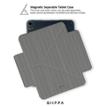 GIIPPA YARA FOLD Detachable Magnetic iPad Case Patterned Moments Knit Cozy Minimal Black White Fine Knit Vertical Stripe Dual Pull Buckle Split Magnetic Protective Shell For All iPad Sizes